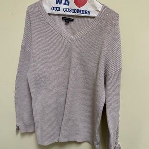 American Eagle V-Neck Tied Sleeve Sweater